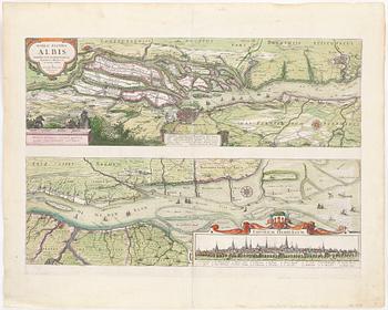 KARTA, kolorerad, Hamburg med omnejd, Nicolao Johannide Piscatore, 1600-talets andra hälft.