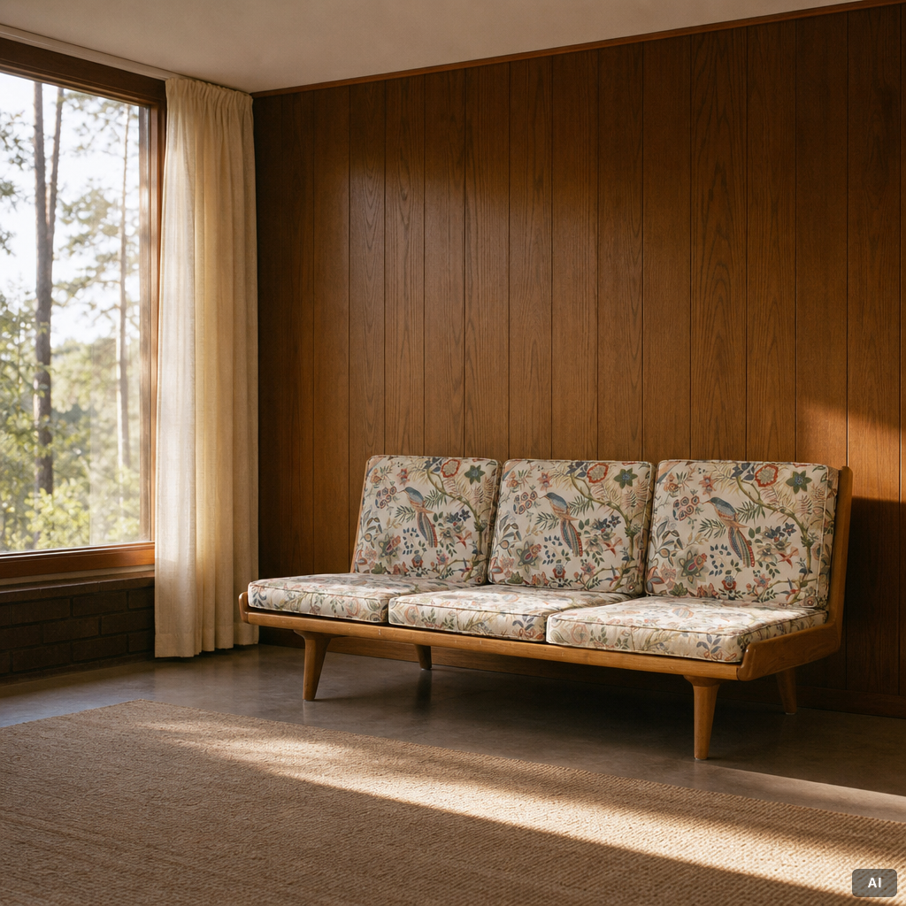 Carl Gustaf Hiort af Ornäs, Sofa, “Studio”, Puunveisto Oy - Träsnideri Ab, mid-20th century.