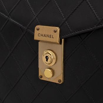 CHANEL, Matelasse quilted leather briefcase.