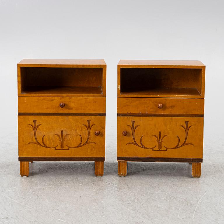 Sängbord, ett par, 1920/30-tal.