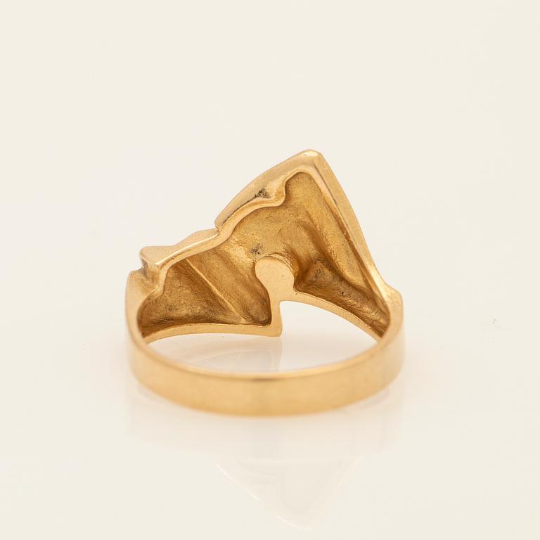 Björn Weckström, ring, 18K gold, Lapponia, Finland.