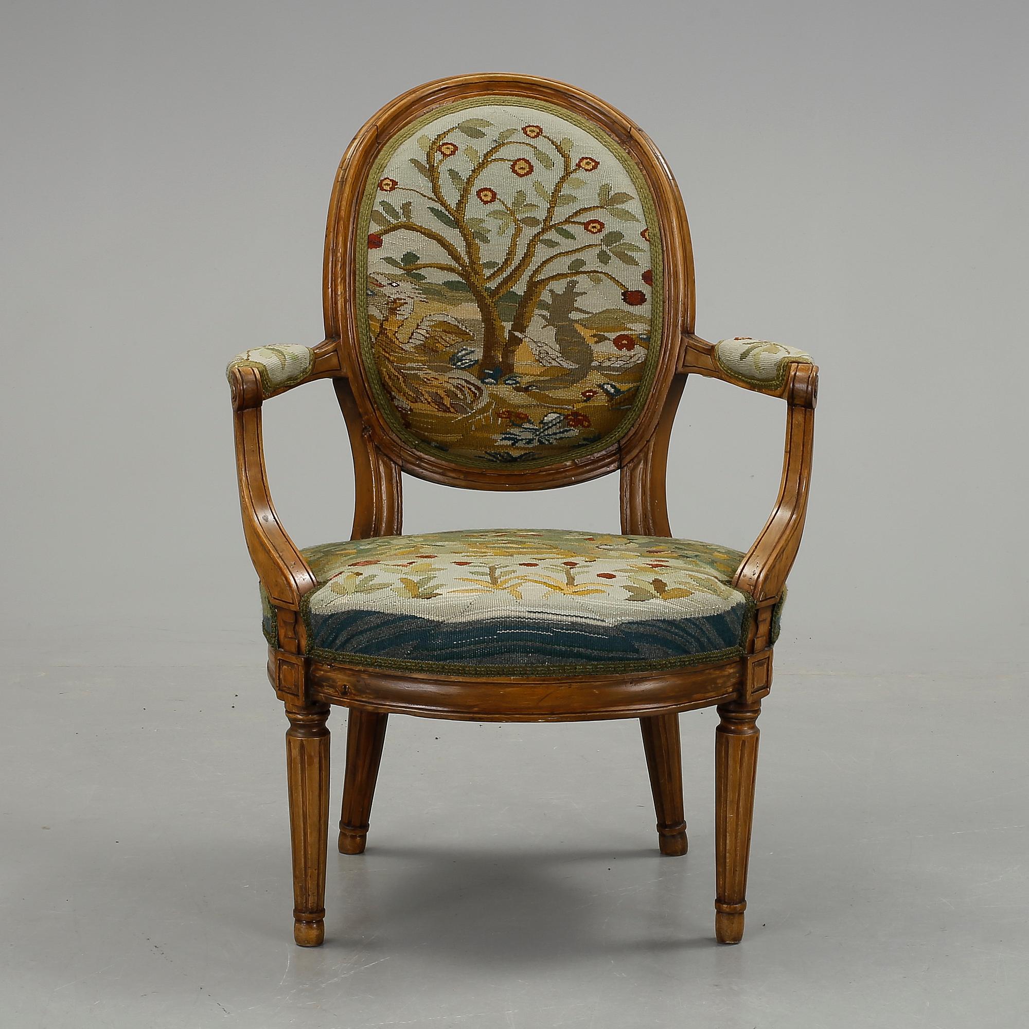 KARMSTOL, gustaviansk stil, 1800-tal.