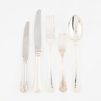 A 49-piece silver flat wear set, model "gammal fransk", GAB, Eskilstuna, Sweden, 1994-2001.