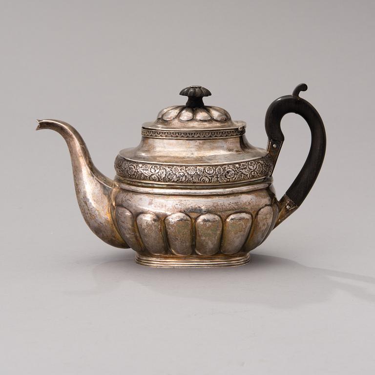 A Russian silver tea pot, assay master Mikhail Karpinsky,  St. Petersburg 1830.