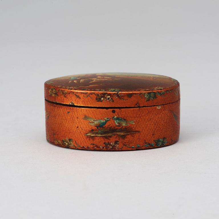 A French 18th century Vernis Martin box and cover.