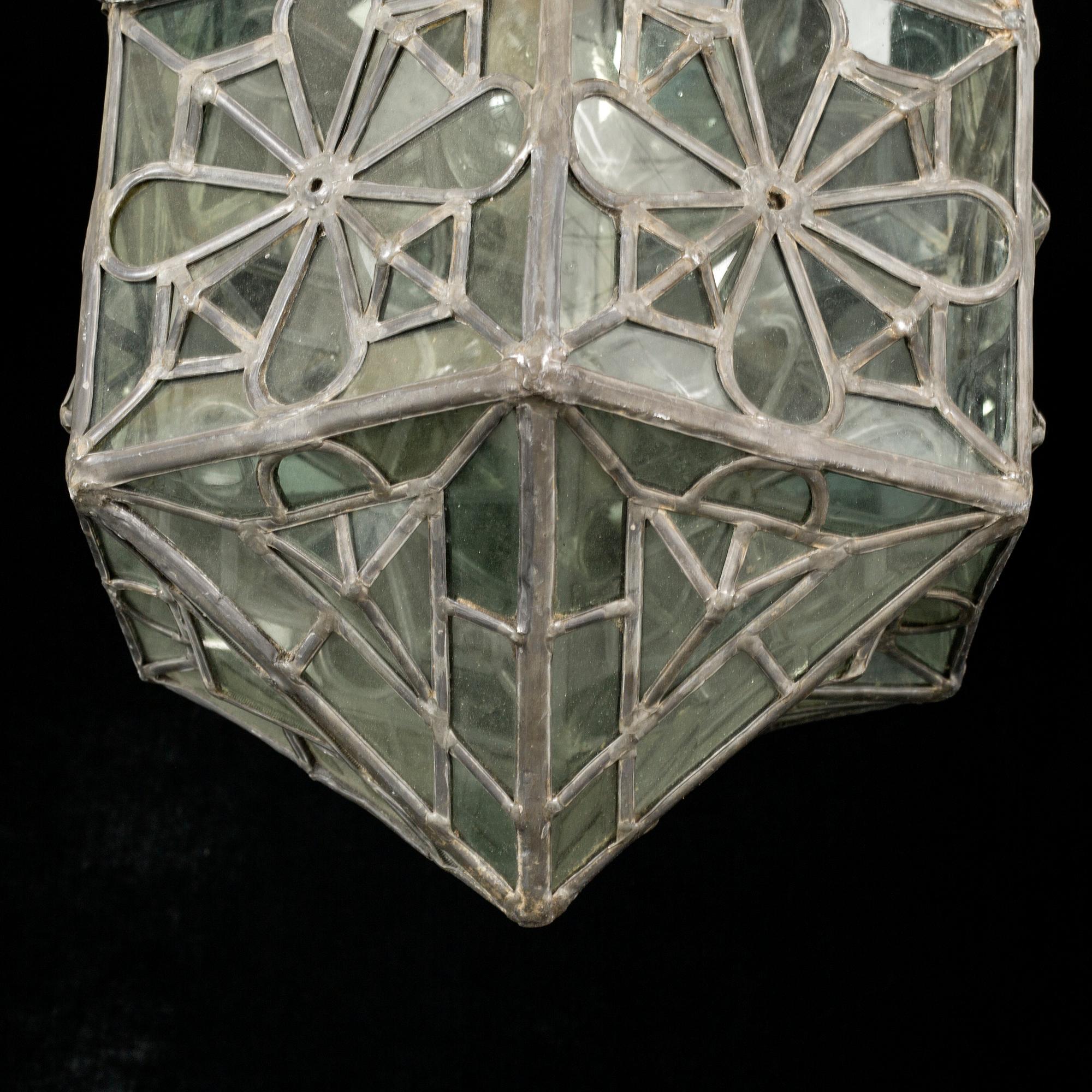 A lantern with leaded glass, around the turn of the century 1900.