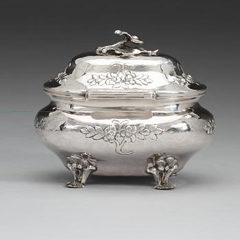 A Swedish 18th century silver sugar-casket, marks of Anders Schotte, Uddevalla 1785.