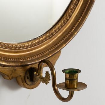 A pair of Gustavian style mirror sconces, early 20th centruy.