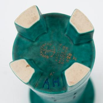 Wilhelm Kåge, ljusstakar, ett par samt vas, "Argenta", Gustavsberg.