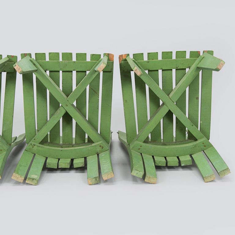 Alvar & Aino Aalto, Four early 1950s 'Aurinko' (Sun-serial) garden chairs, model 910  for O.Y. Huonekalu- ja Rakennustyötehdas A.B.
