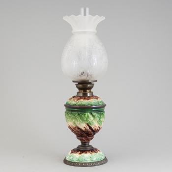 A late 19th century oil lamp.