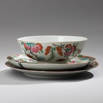 FAT, 2 ST OCH SKÅL, porslin, Kina ca 1900.
