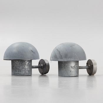 Bjarne Bech, a pair outdoor wall lights, Louis Poulsen, Denmark.