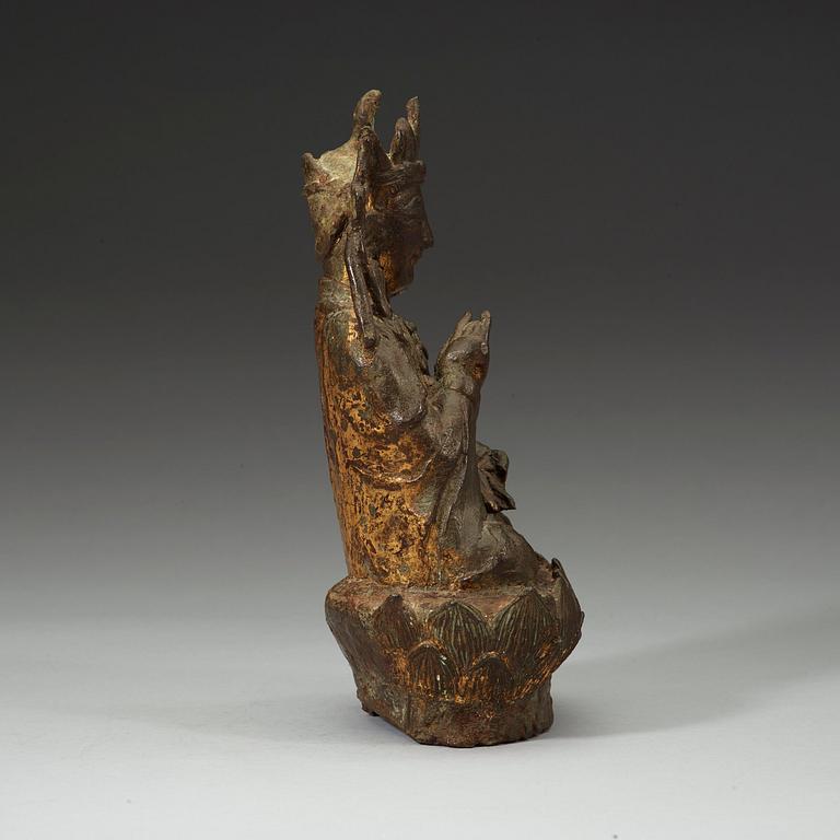 A bronze Guanyin, Ming dynasty (1368-1644).