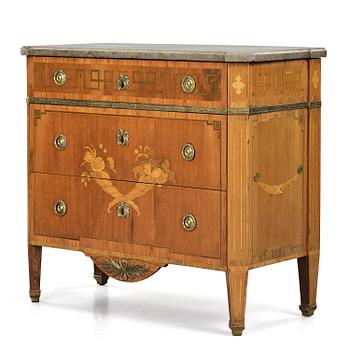 14. A Gustavian marquetry commode by G. Foltiern (mastewr in Stockholm 1771-1804).
