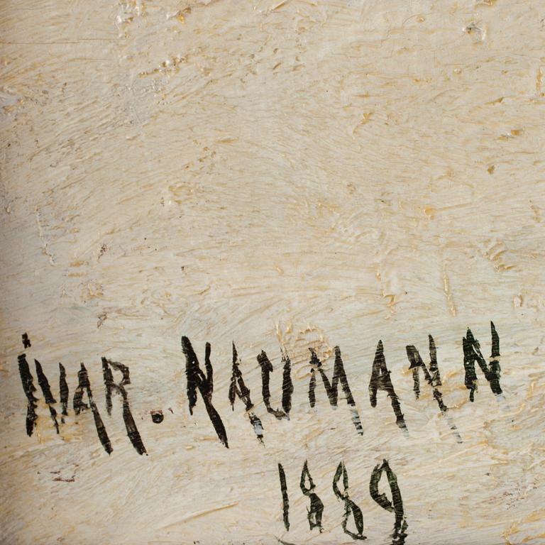 IVAR NAUMANN, olja på pannå, sign o dat 1889.