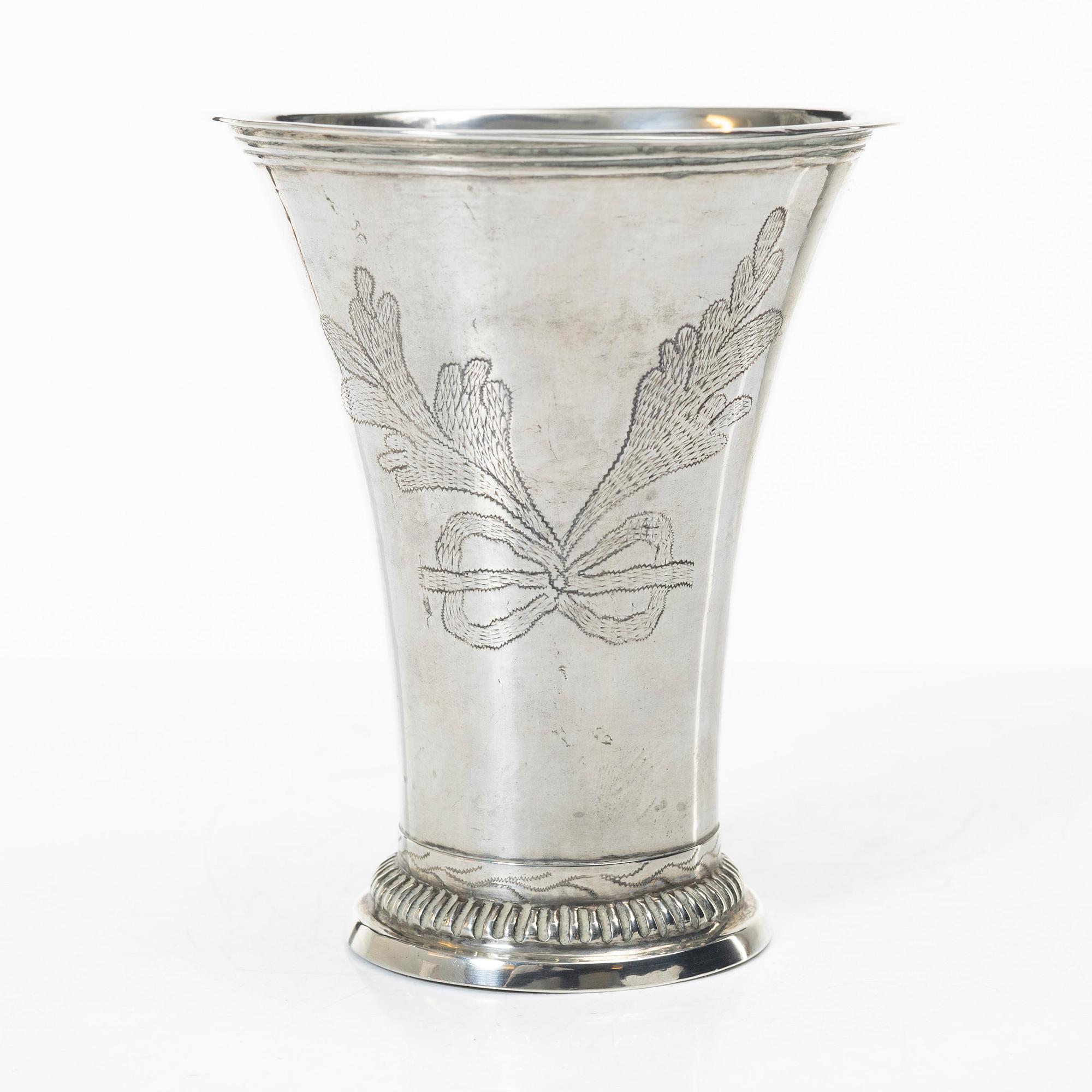 A Swedish silver beaker, mark of Arvid Vernström, Eksjö 1813.