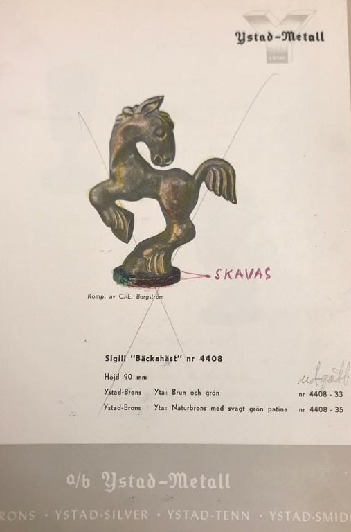 Carl-Einar Borgström, a pair of patinated bronze bookends, Ystad Brons, 1930-40s.