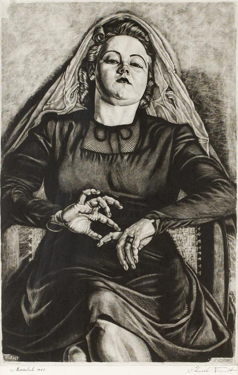 Eduard Wiiralt, "Sitting woman" (Istuv daam).