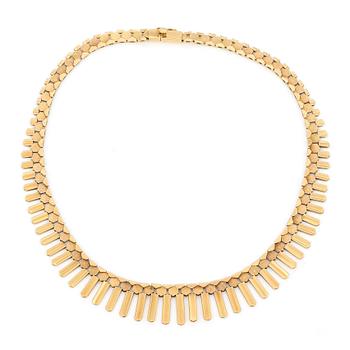 COLLIER, 18K guld, troligen Italien, andra hälft 1900-tals. Total vikt ca 33,26 g.