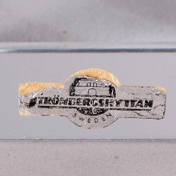 A set of seven 1930/40s Asta Strömberg glass candle sticks from  Strömbergshyttan, candlesticks, 7 pcs,