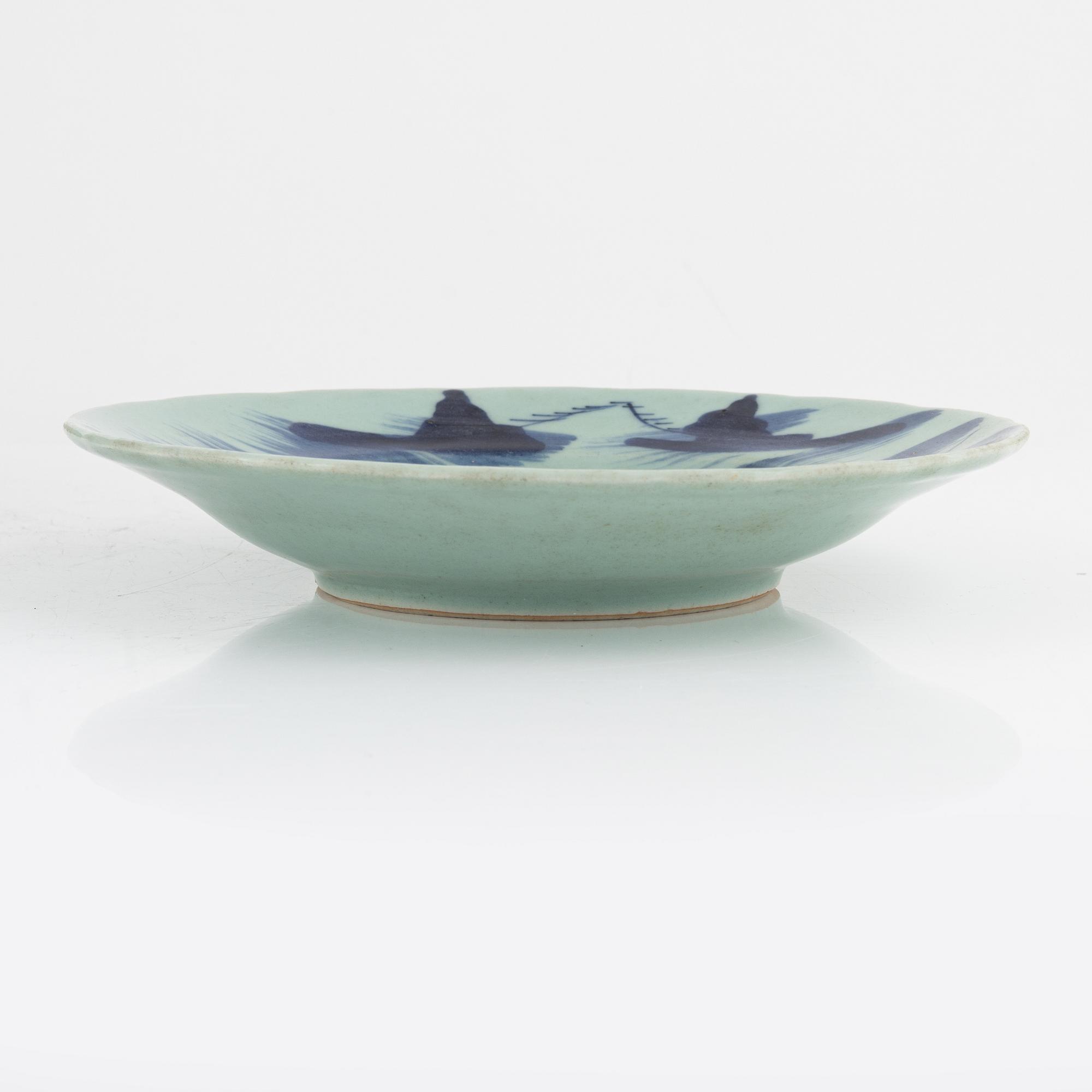 Tallrikar, 19 st, porslin, Kina, Qingdynasti, 1800-tal.