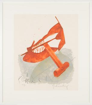 Claes Oldenburg, lithograph, in colours, signed and dated 1974, marked P.P. 9/15.