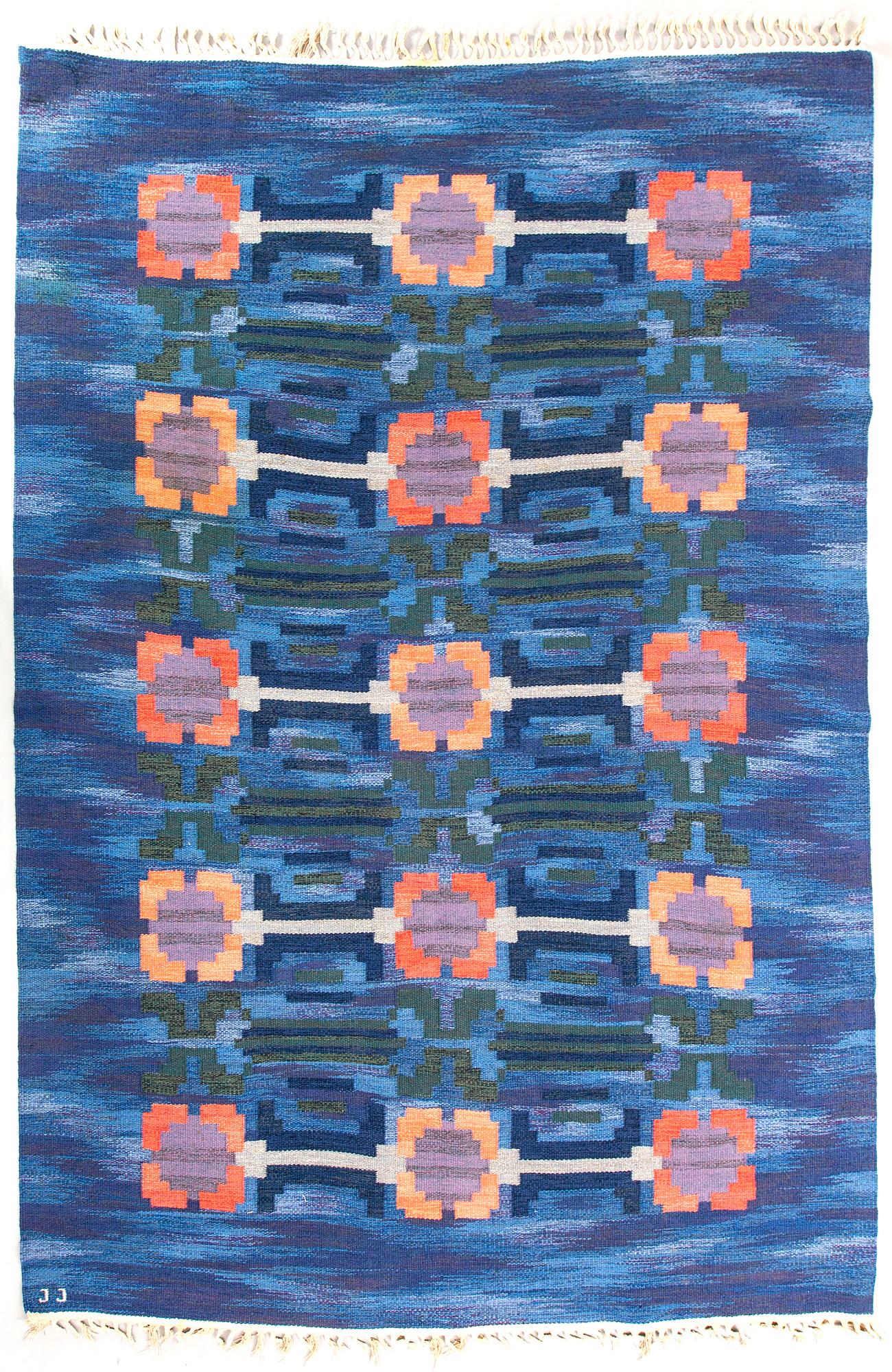 Judith Johansson, matta rölakan "Vallmovång" signerad ca 290x209 cm.