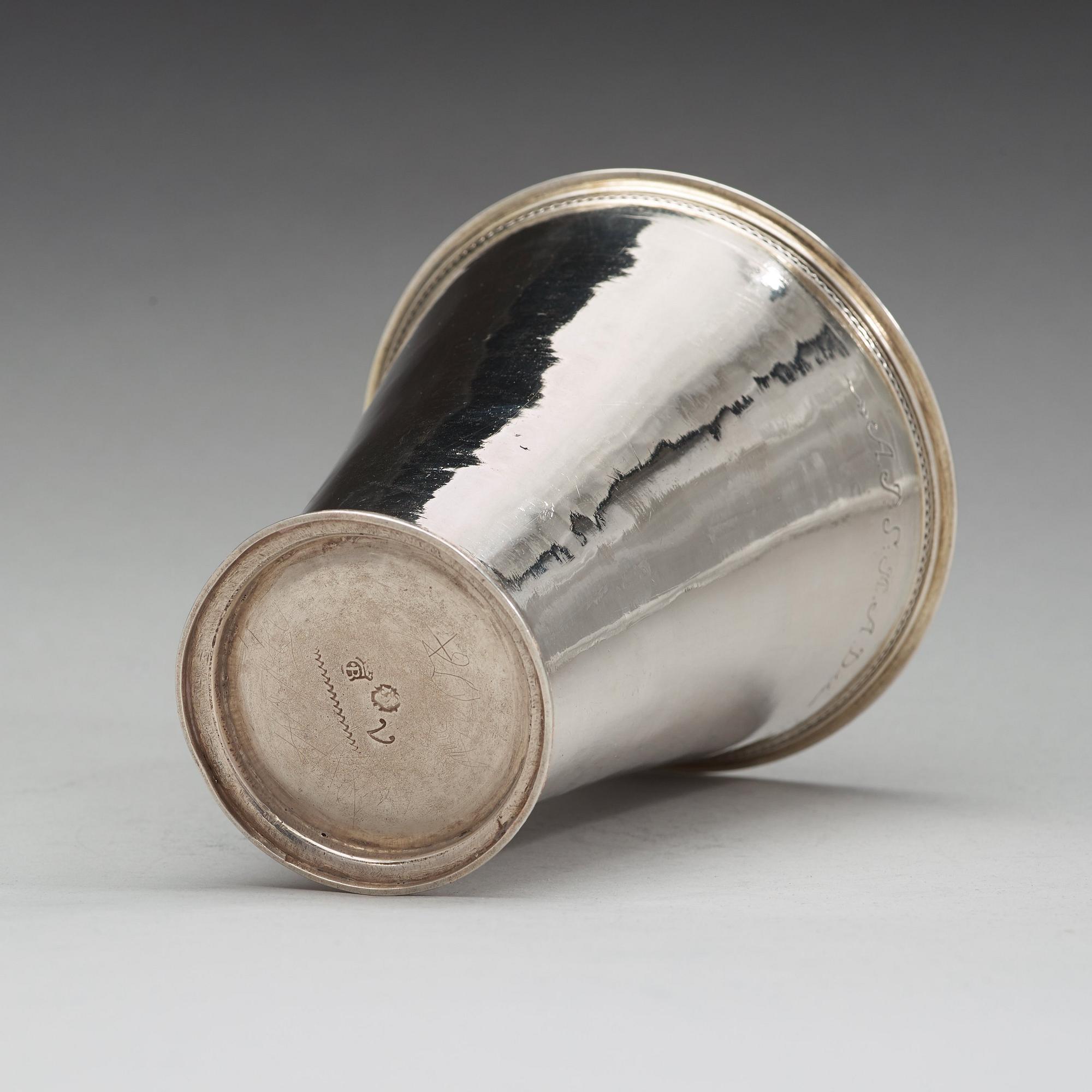 ABRAHAM WIRGMAN, bägare, silver, Göteborg 1736.