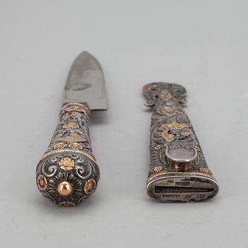 GAUCHOKNIV, silver, rostfritt stål. Argentina 1920/30-tal.