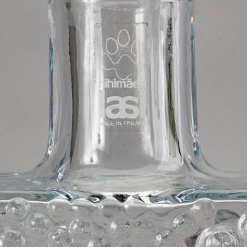 NANNY STILL, flaskor, 4 st, glas, "Stella Polaris" samt "Grapponia", Riihimäen Lasi Finland sent 1900-tal.