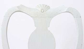 STOLAR, 6 st, senbarock/rokoko, sannolikt Västsverige, 1700-tal.