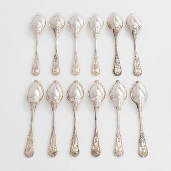 Josef Carl Klinkosch, dessertskedar, 12 st, silver, Wien, 1872-1922.