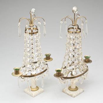 BORDSLYSTRAR, ett par, gustaviansk stil, 1900-tal.