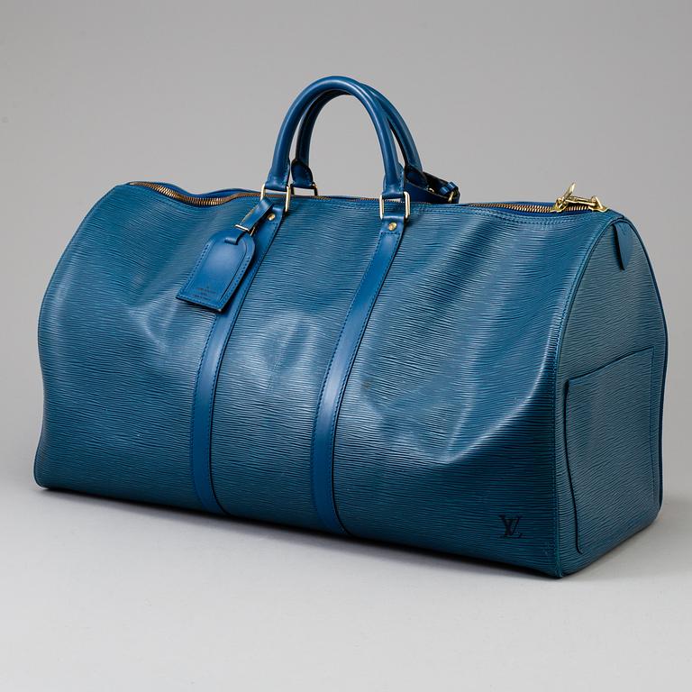 LOUIS VUITTON, a 'Keepall 55' epi leather weekend bag.