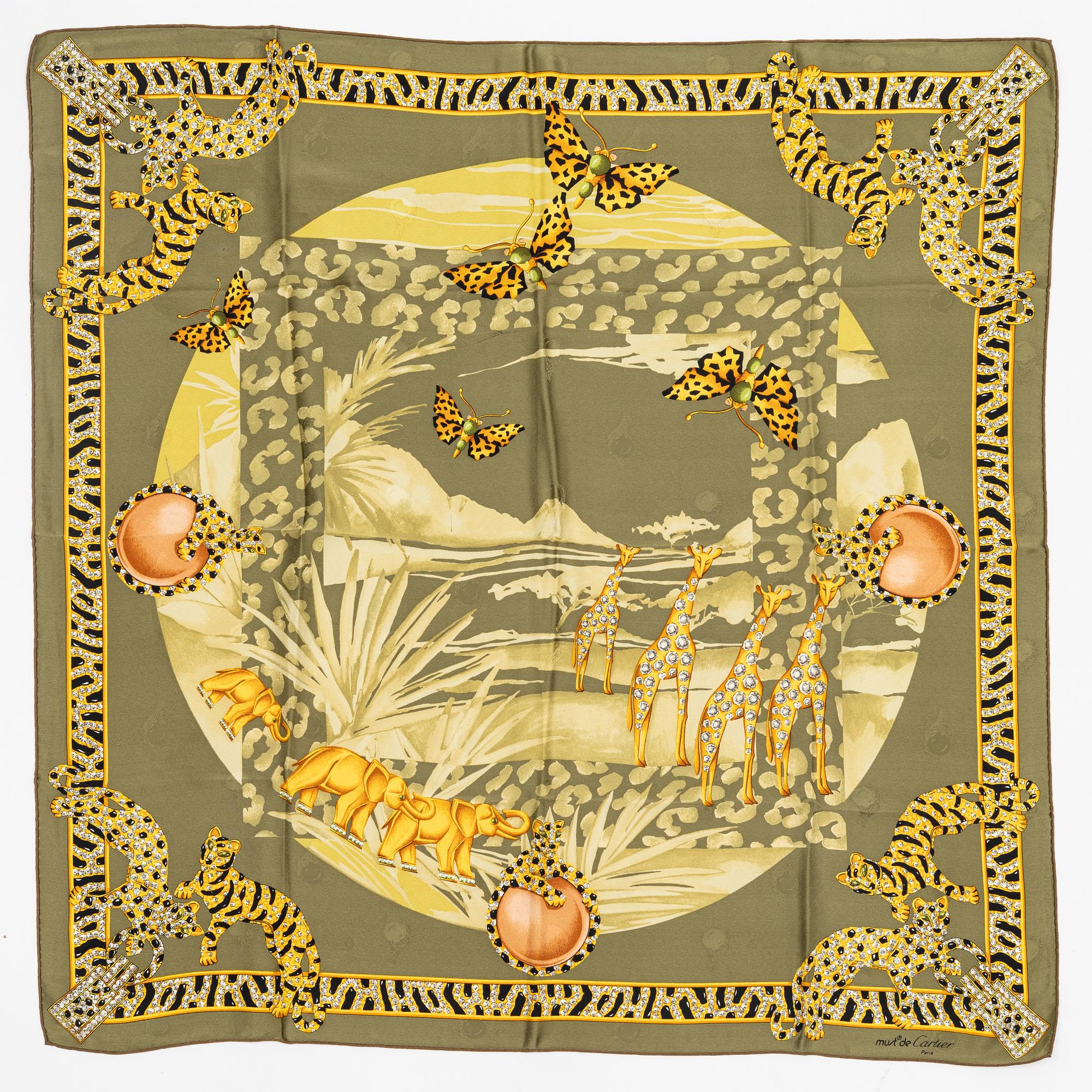 Cartier, a jaquard silk scarf.