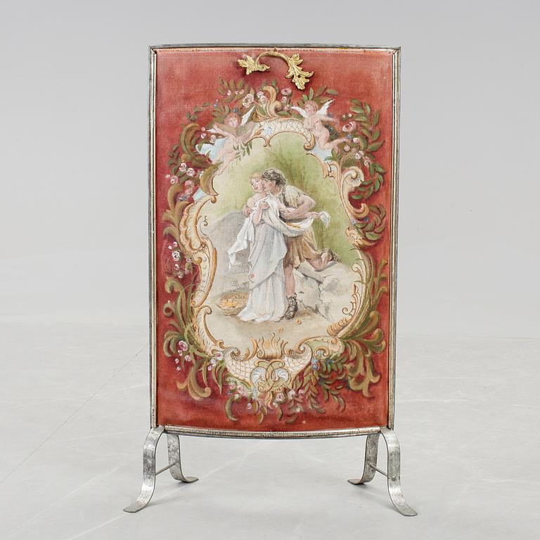 BRASSKÄRM, plåt, rokokostil, 1900-talets första hälft.