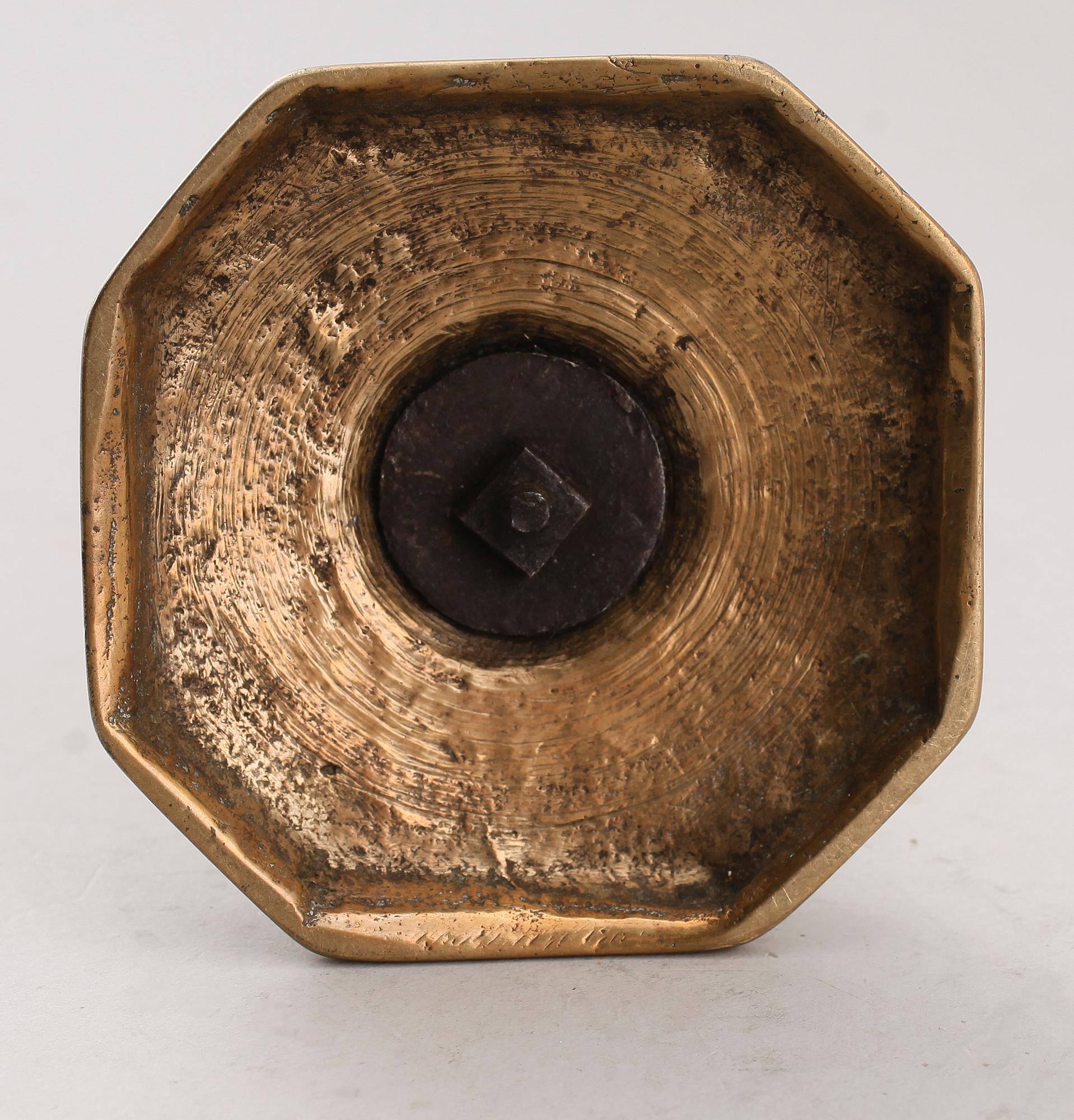 LJUSSTAKE, mässing, 1700-tal.