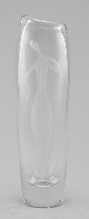 VAS, glas, Vicke Lindstrand, Kosta, omkring 1900-talets mitt.