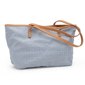 609. FENDI, a baby blue monogram handbag.