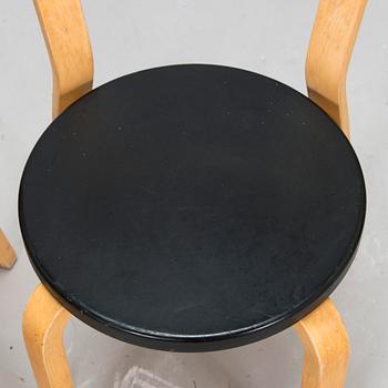 Alvar Aalto, stolar, 6 st, modell 68, Artek 1960-tal.