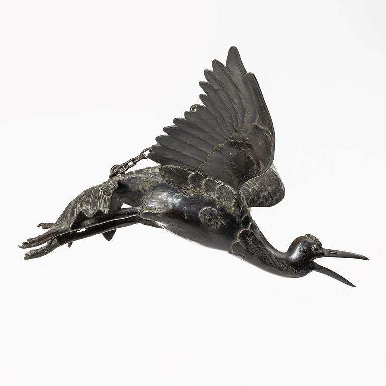 Fågel/rökelsekar, brons. Japan, Meiji (1868-1912).