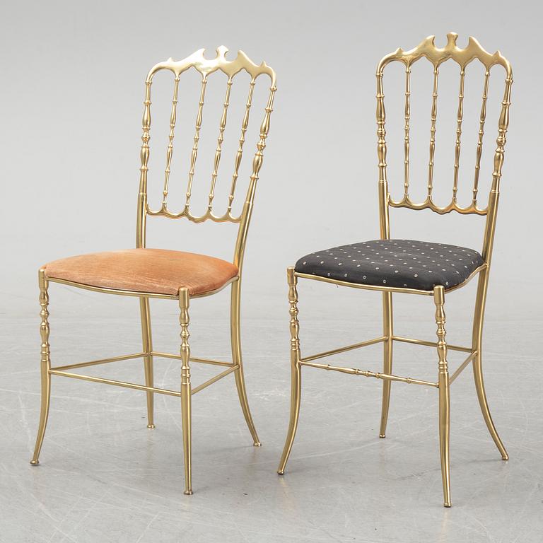 A set of six brass chairs 'Chiavari' model, Italy.