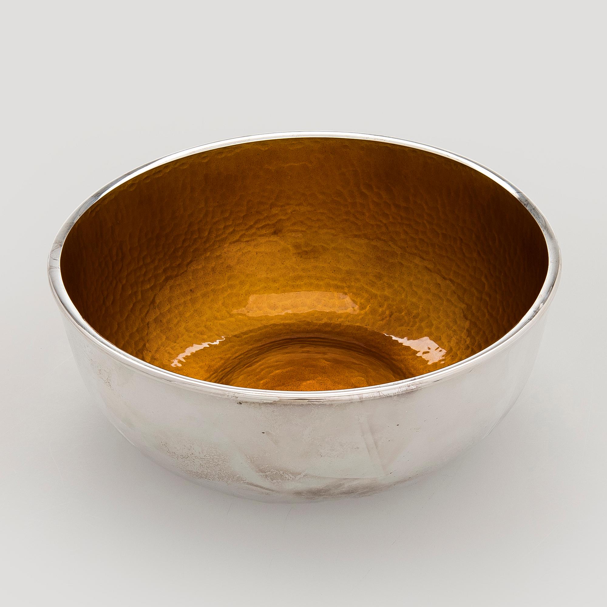 A sterling silver and enamel bowl, maker's mark of A. Tillander, Turku 2005.