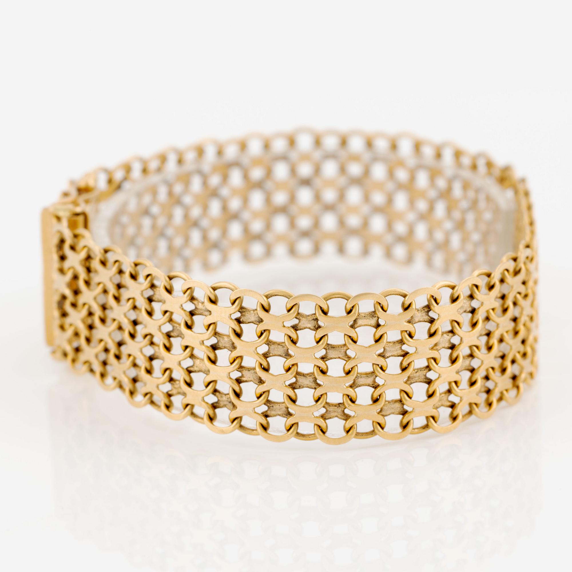 Armband, 18K guld, x-länk.