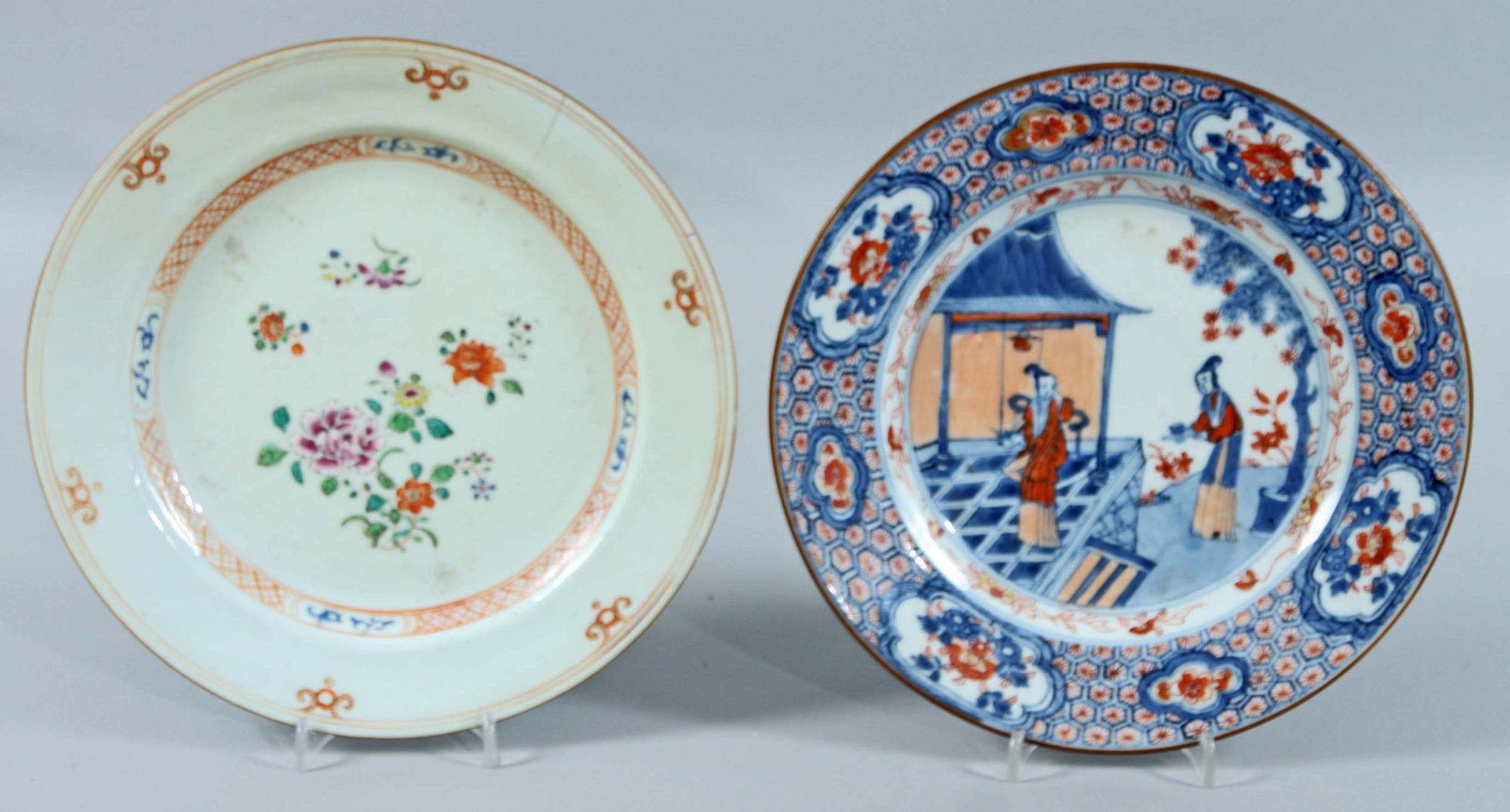 TALLRIKAR 3 div. Porslin, Kina Qianlong, 1700-tal.