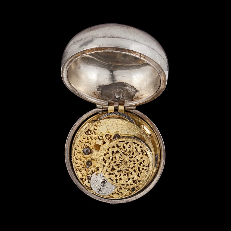 A silver verge pocket watch, Hamburg. Early 18th century.