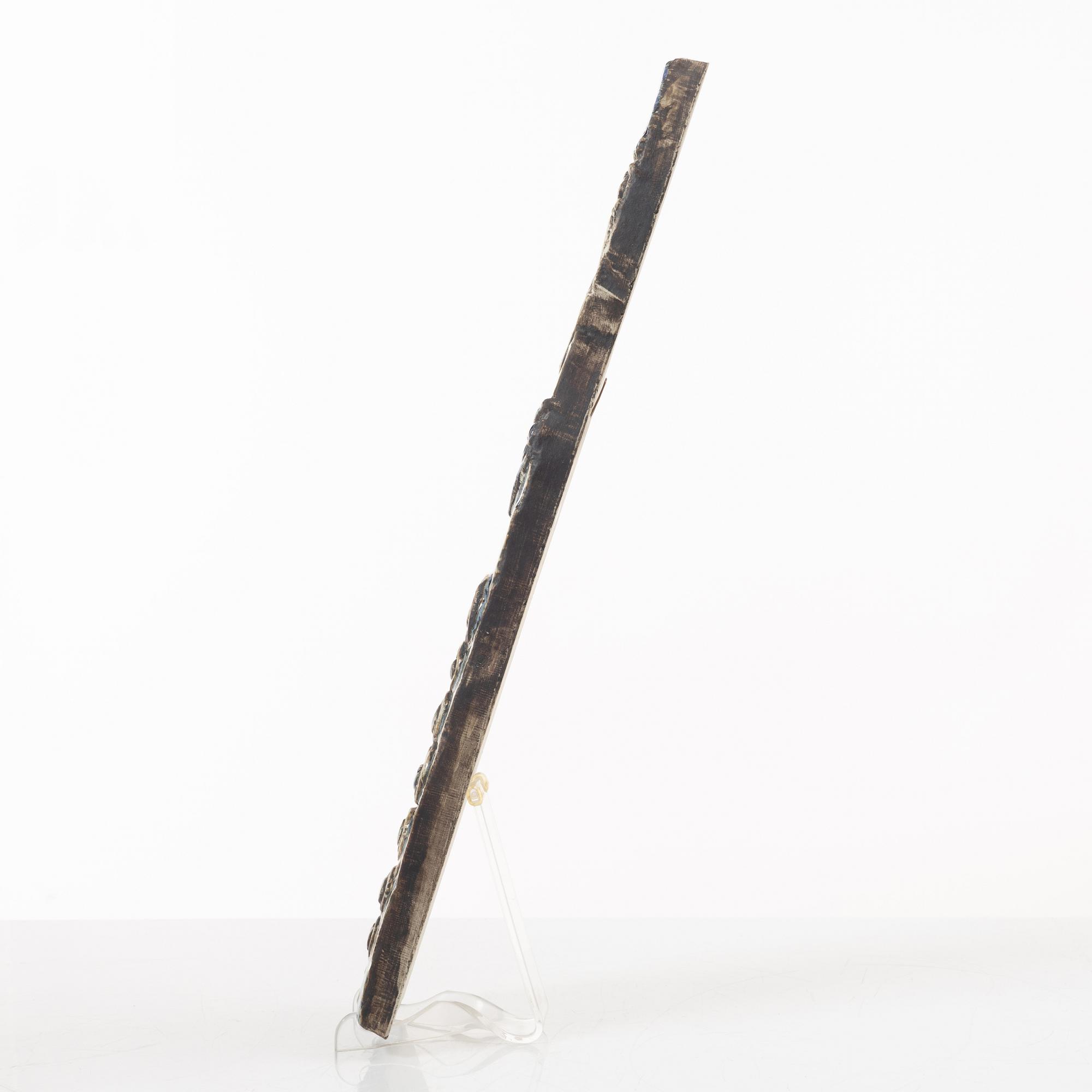 Lisa Larson, väggrelief och figurin, stengods, Gustavsberg.