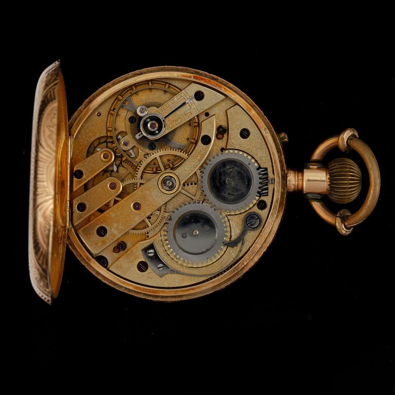 FICKUR, herr, 14k guld, omkring 1900. Vikt  ca74g.