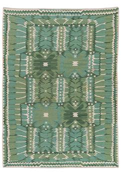 304. Barbro Nilsson, a carpet, 'Strålblomman grön', tapestry weave, c. 316 x 232 cm, signed AB MMF BN.